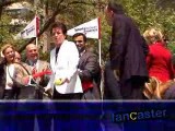 Billie Jean King serves autographed tennis balls to fans