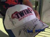 Minnesota Twins fan meets Minnesota Twins players and Hall of Fame Members while another delivers play-by-play