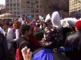 Pillow Fight Between Thousands