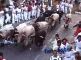 Bulls Run Over Fan in Pamplona