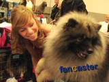 Journey is a Keeshond and Kelly is his Trainer